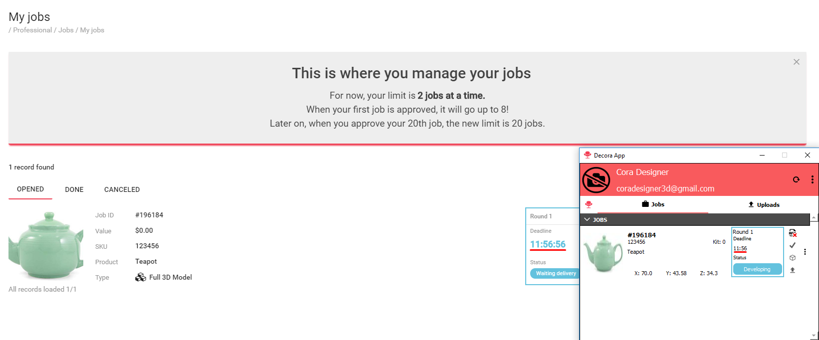11. How to sent a job with Cora App Cora